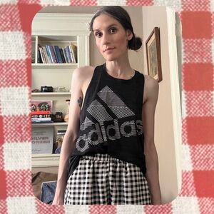 nwot! • ADIDAS • black & gray razorback lightweight athletic tank top